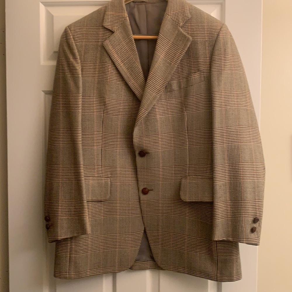 JosABank Wool Plaid Blazer 39